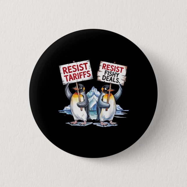 Resistens Penguins protest mot Tariff Pengny Pengu Knapp (Framsida)