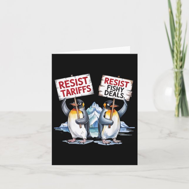 Resistens Penguins protest mot Tariff Pengny Pengu Kort (Framsida)