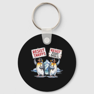 Resistens Penguins protest mot Tariff Pengny Pengu Nyckelring