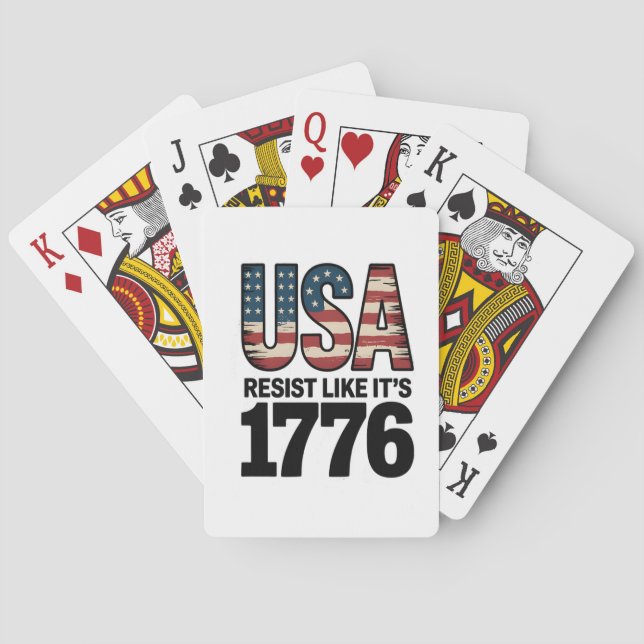 Resistens som 1776 Patriotic Soldiers USA Casinokort (Baksidan)