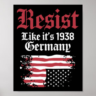 Resistens som 1938 Tyskland USA flagga Poster