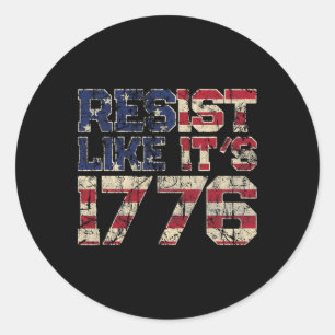 Resistens som det är 1776 amerikanska Flagga USA P Runt Klistermärke