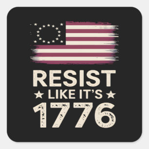 Resistens som det är 1776 amerikanska Konservative Fyrkantigt Klistermärke