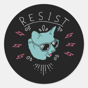 Resistens Trump Cat Anti-Trump Protest Anti Politi Runt Klistermärke