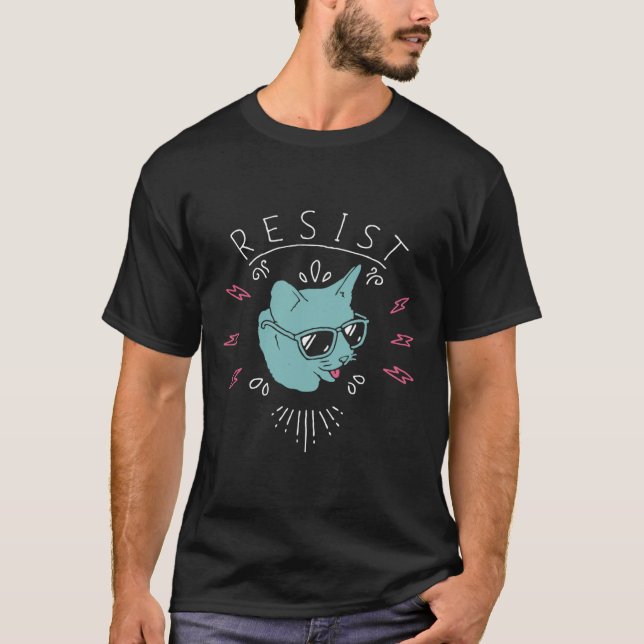 Resistens Trump Cat Anti-Trump Protest Anti Politi T Shirt (Framsida)
