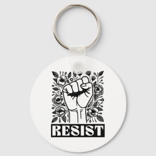 Resistent Blommigt Anti Trump Policy Protest Liber Nyckelring
