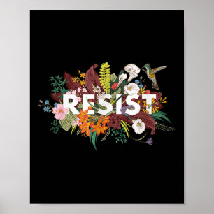 Resistent Blommigt Anti Trump-politisk protest Poster
