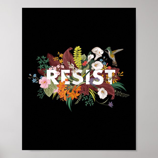 Resistent Blommigt Anti Trump-politisk protest Poster (Framsidan)