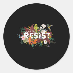 Resistent Blommigt Anti Trump-politisk protest Runt Klistermärke