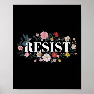 Resistent Blommigt Protest Trump Anti Trump Premiu Poster