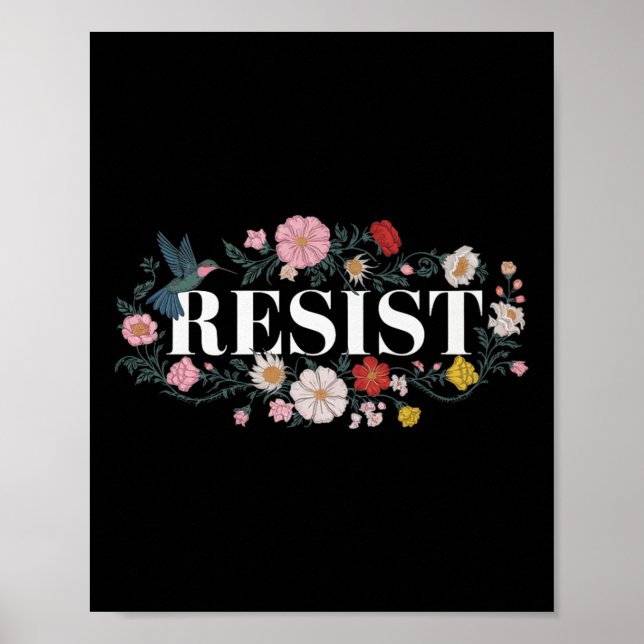 Resistent Blommigt Protest Trump Anti Trump Premiu Poster (Framsidan)