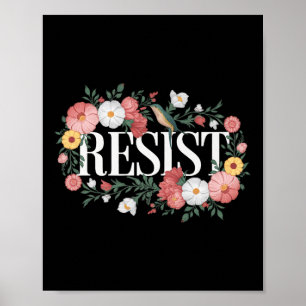 Resistent Blommigt Protest Trump Anti Trump Premiu Poster