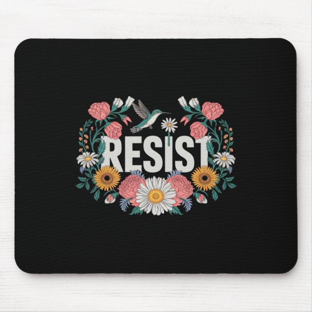 Resistent Blommigt Resistent Aktivister Feminister Musmatta (Framsidan)