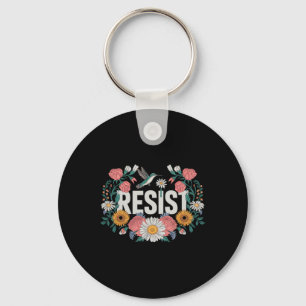 Resistent Blommigt Resistent Aktivister Feminister Nyckelring