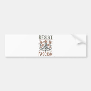 Resistent Fascism Blommigt Transgender LGBTQ Anti- Bildekal