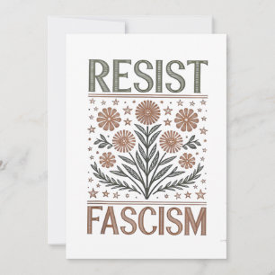 Resistent Fascism Blommigt Transgender LGBTQ Anti- Inbjudningar
