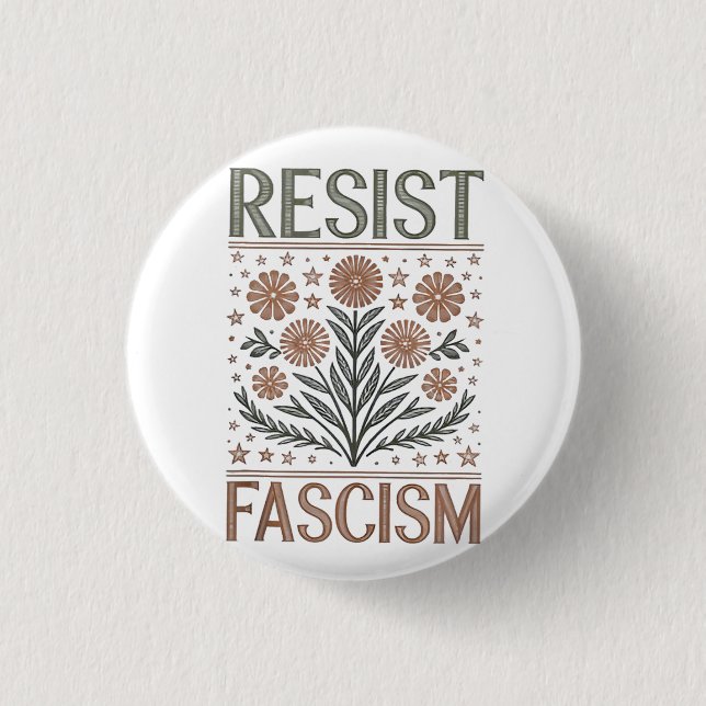Resistent Fascism Blommigt Transgender LGBTQ Anti- Knapp (Framsida)