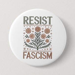 Resistent Fascism Blommigt Transgender LGBTQ Anti- Knapp