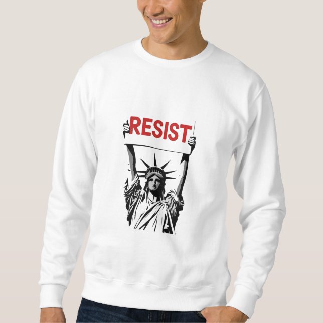 Resistent Fascism Blommigt Transgender LGBTQ Anti- Lång Ärmad Tröja (Framsida)