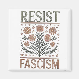 Resistent Fascism Blommigt Transgender LGBTQ Anti- Magnet