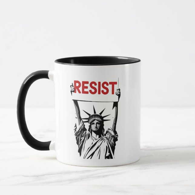 Resistent Fascism Blommigt Transgender LGBTQ Anti- Mugg (Vänster)