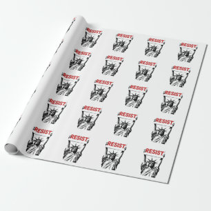 Resistent Fascism Blommigt Transgender LGBTQ Anti- Presentpapper