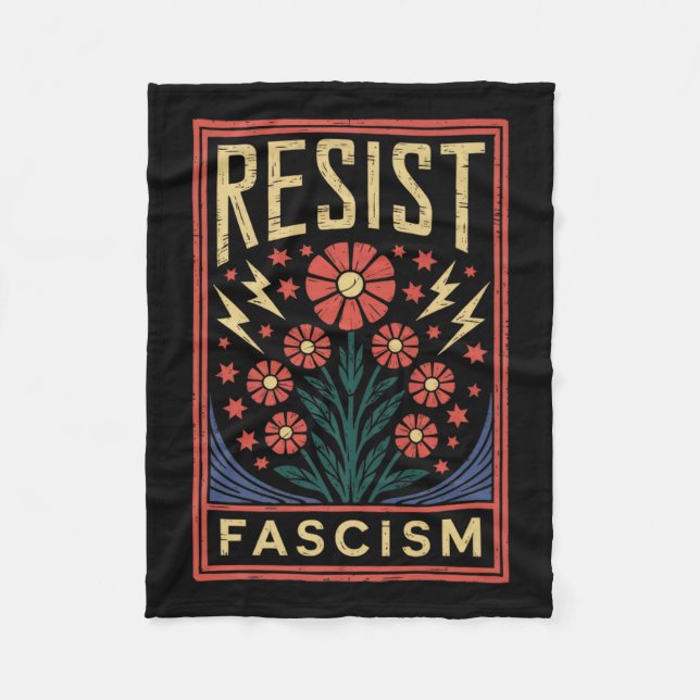 Resistent Fascism Protest Trump Anti Trump Premium Fleecefilt (Framsidan)