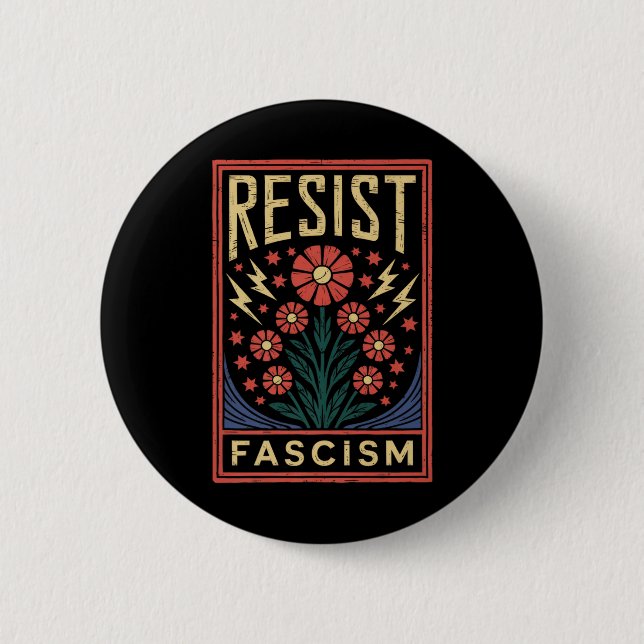 Resistent Fascism Protest Trump Anti Trump Premium Knapp (Framsida)