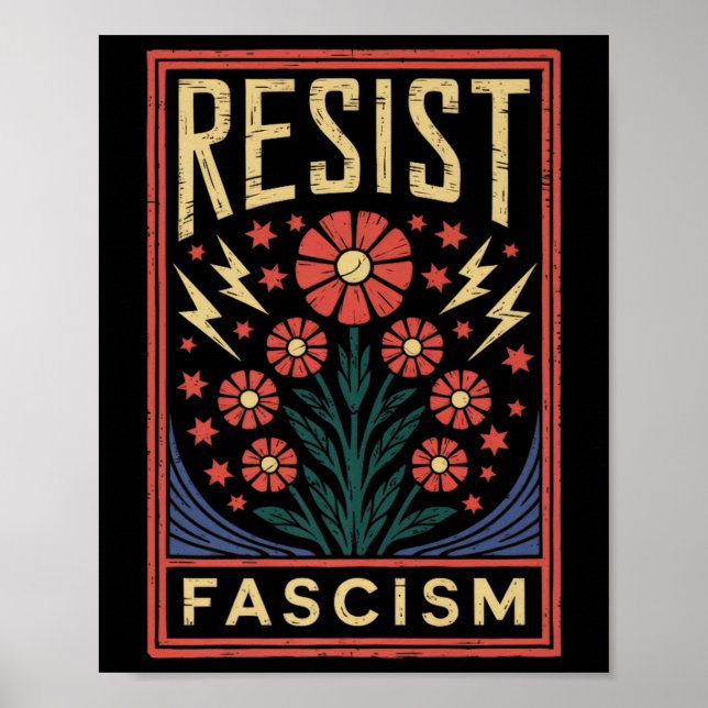 Resistent Fascism Protest Trump Anti Trump Premium Poster (Framsidan)