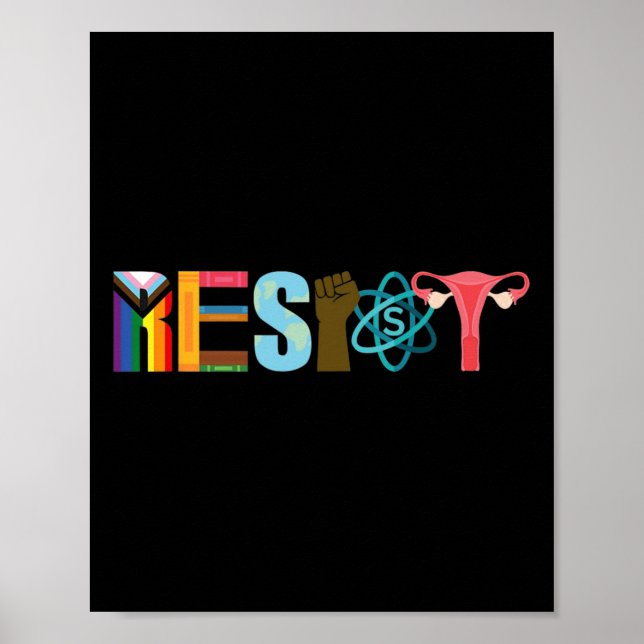 Resistent feminist Pride Science Equality Activism Poster (Framsidan)