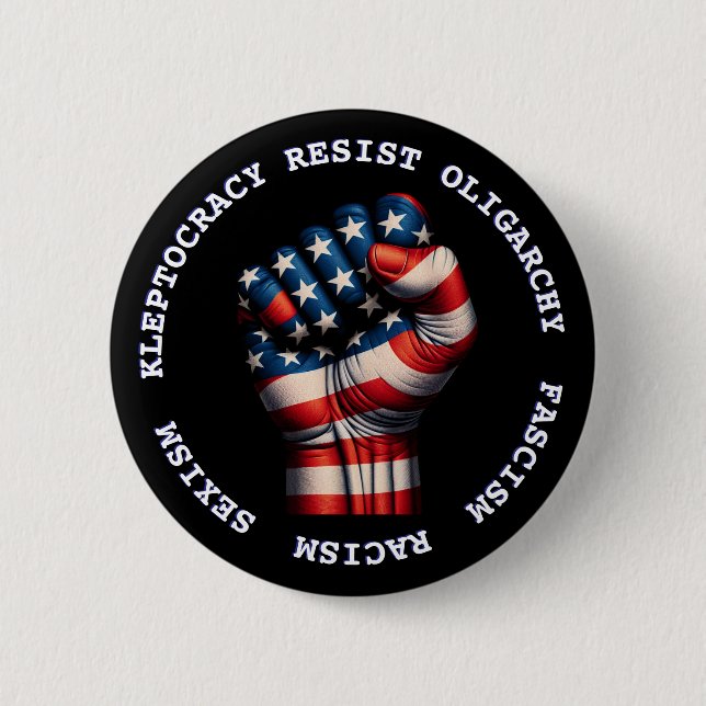 Resistent Fist Democratic Anti Trump Knapp (Framsida)