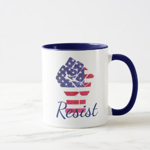 Resistent FistAmerican Flagga Democrat Anti Trump Mugg