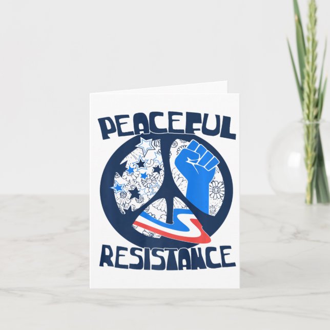 Resistent, fredlig motståndsantitrumpning Tee Prem Kort (Framsida)