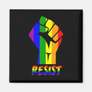 Resistent Lgbt Pride Kärlek T Shirt Gay Lesbisk Co Magnet