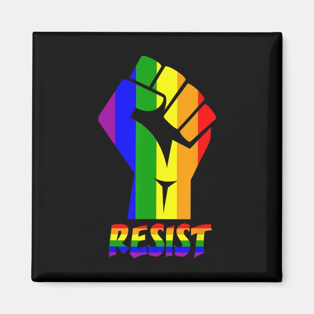 Resistent Lgbt Pride Kärlek T Shirt Gay Lesbisk Co Magnet (Framsidan)