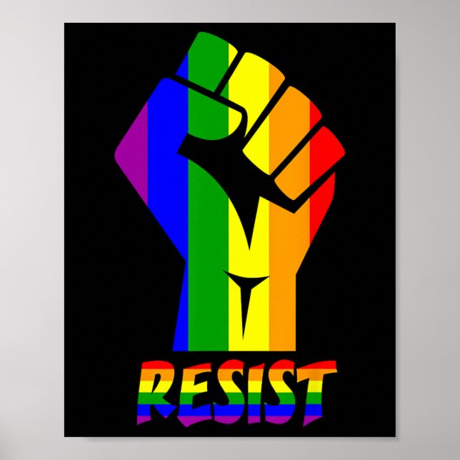 Resistent Lgbt Pride Kärlek T Shirt Gay Lesbisk Co Poster (Framsidan)
