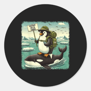 Resistent Penguin Activism Graphic Funny Penguin A Runt Klistermärke