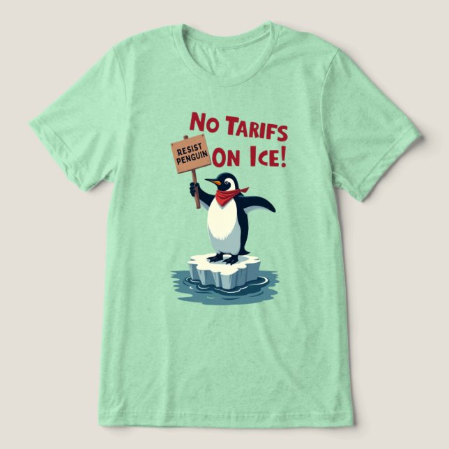 Resistent Penguin Protest - No Tariffs on Ice T Shirt (Design Framsida)