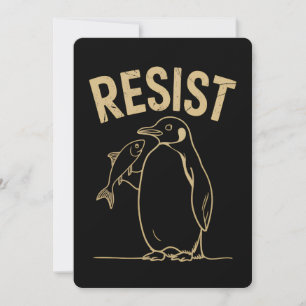 Resistent Penguins Activism Protest Vintage Inbjudningar
