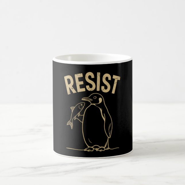 Resistent Penguins Activism Protest Vintage Kaffemugg (Center)
