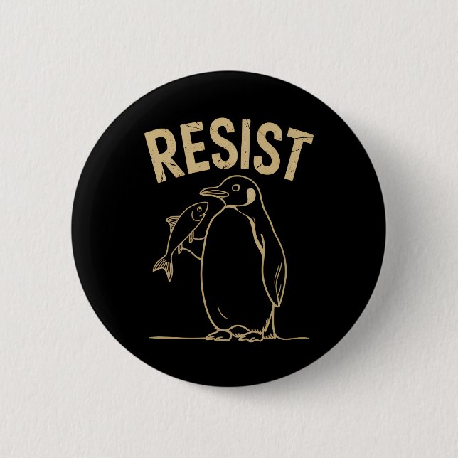 Resistent Penguins Activism Protest Vintage Knapp (Framsida)