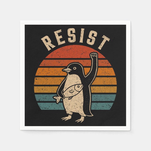 Resistent Penguins protest mot tullar Pappersservett (Framsidan)