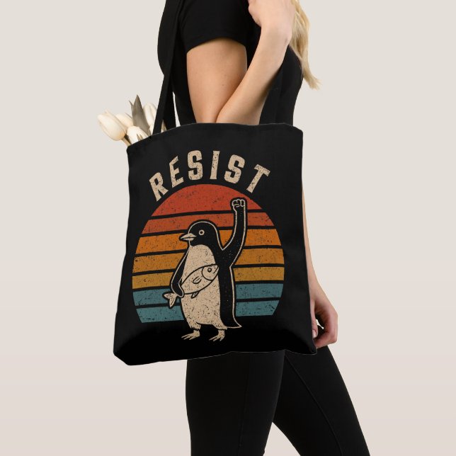Resistent Penguins protest mot tullar Tygkasse (Närbild)