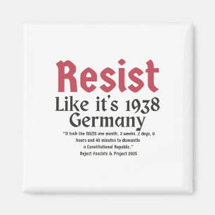 Resistent Pritker-citat Tyskland 1938 Avvisa fasci Magnet