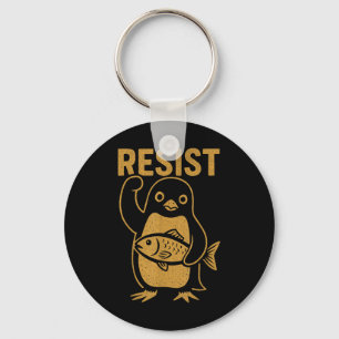 Resistent Rebel Penguin Anti-trump Protest Against Nyckelring