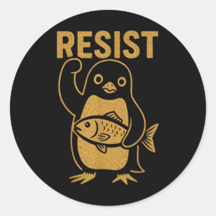 Resistent Rebel Penguin Anti-trump Protest Against Runt Klistermärke