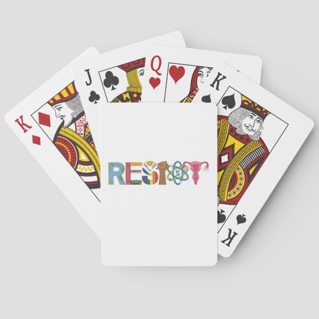 Resistent Shirt Resistance Fight Fist Protest Libe Casinokort (Baksidan)