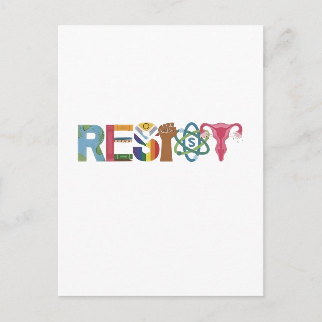 Resistent Shirt Resistance Fight Fist Protest Libe Inbjudan Vykort (Framsida)