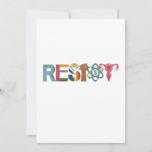 Resistent Shirt Resistance Fight Fist Protest Libe Inbjudningar
