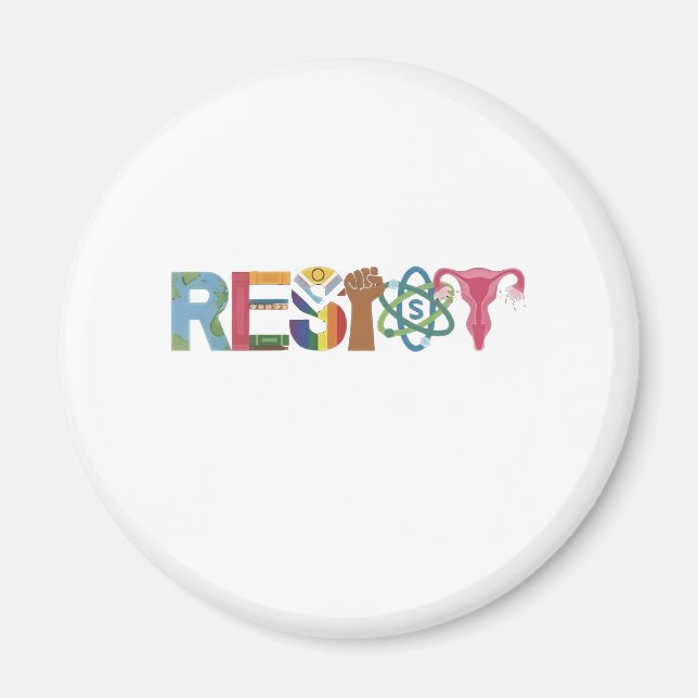 Resistent Shirt Resistance Fight Fist Protest Libe Magnet (Framsidan)